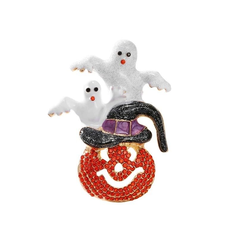 Image of Christmas Brooch Pins Crystal Christmas Tree Snowflake Jingle Bell Reindeer Enamel Brooches Holiday Party Gift for Women