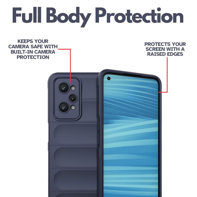 Image of Coko Back Case Cover for Realme GT Neo 2 5G, Compatible for Realme GT Neo 2 5G Back Case Cover, Matte Case with Inner Lining, Liquid Silicon Magic Case with Side Grip Camera Protection (TPU, Blue)