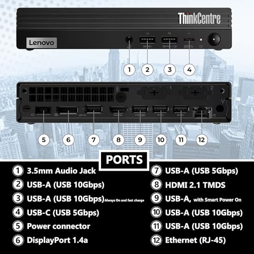 undefined Lenovo ThinkCentre Tiny M70q Gen 5 Intel 10-Core i5-14400T (Beat i7-13700T), 16GB DDR5 RAM, 512GB NVMe, WiFi 6E, Bluetooth, RJ-45, DP Port, HDMI, W11P, Business Desktop, 3 Yr Wty の商品画像 3