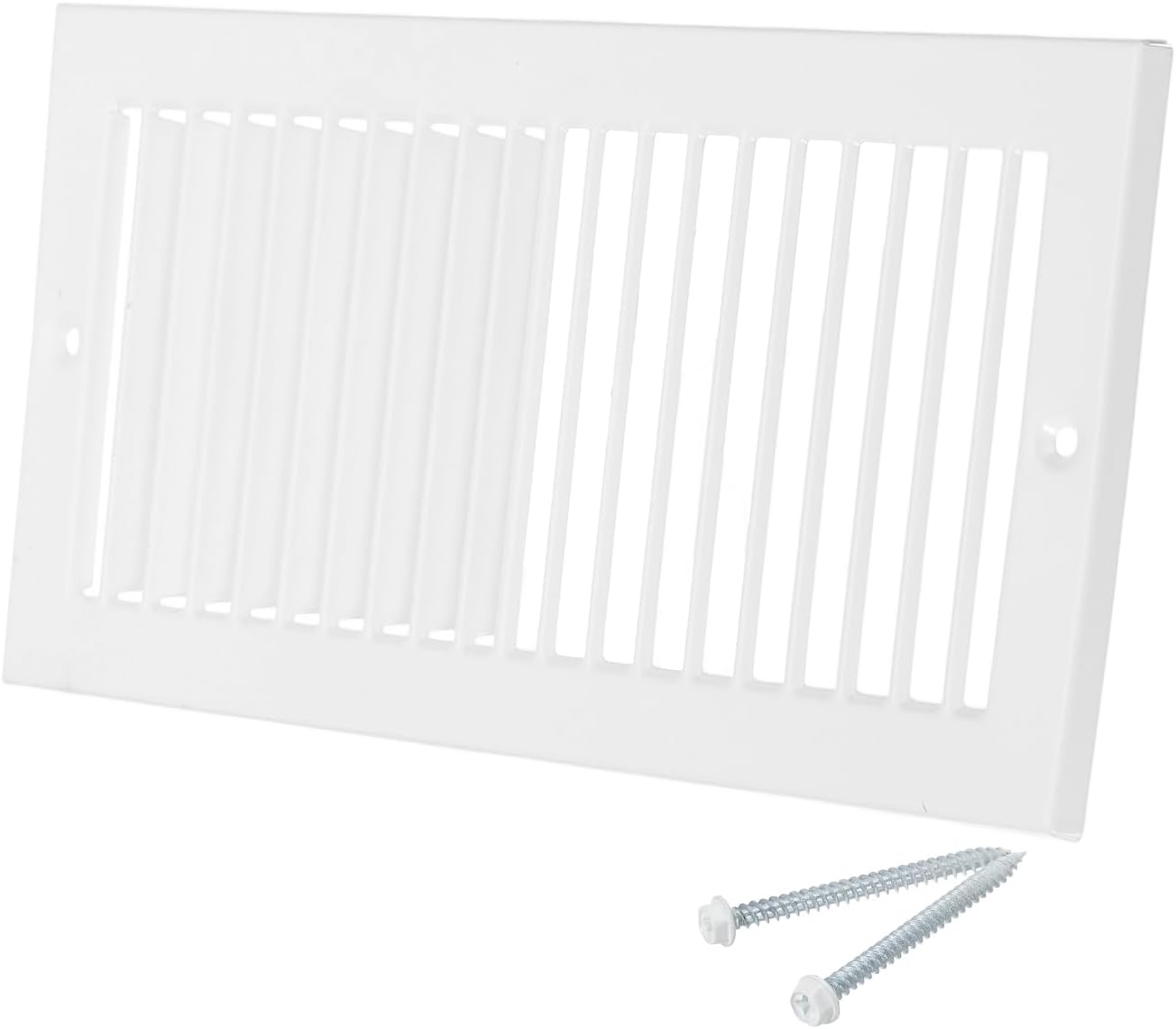 PATIKIL 4" x 10" Duct Opening Vent Cover, Toe Kick Vent Cover HVAC Toe Space Register Grille Return Air Grilles for Home Ceiling Wall Floor, White-Outer Size: 5.4" x 11.4"