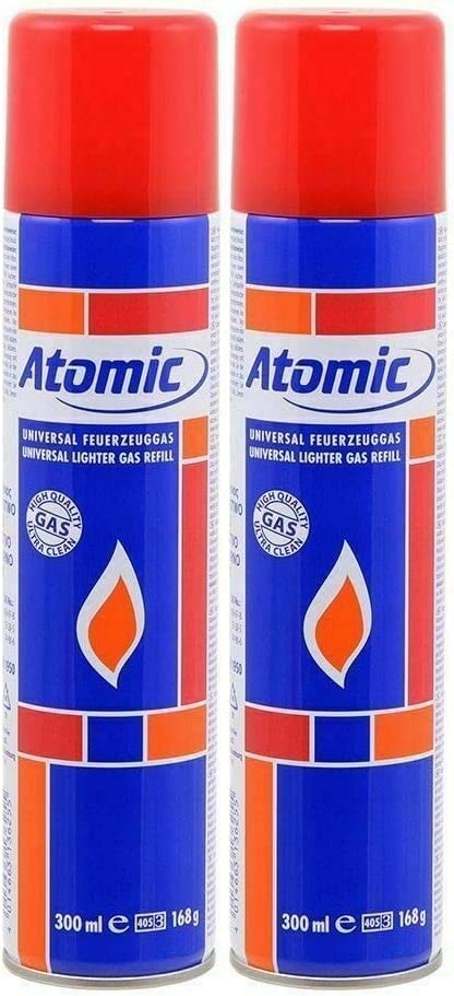 Atomic Gas Feuerzeug Gas 300ml GRATIS Crystal Balls (2X Atomic Gas 300ml)