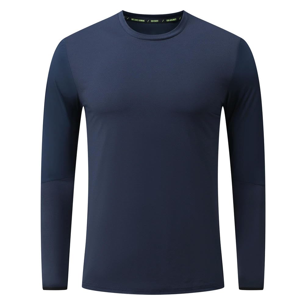 GLDFW - Camisetas deportivas de manga larga para hombre, para correr, fútbol, senderismo, fitness, ciclismo, gimnasio, elásticas, transpirables