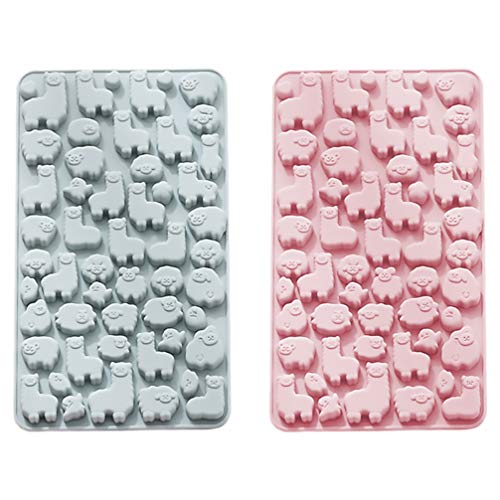 Hemoton Pack of 2 Silicone Baking Moulds, Alpaca Mould, Chocolate Mould, Cake Mould, Christmas Mould, Muffin Mould for DIY Batsel, Cake, Cupcake, Pudding, Sweets, Baking Accessories, Random Colour - Image 2