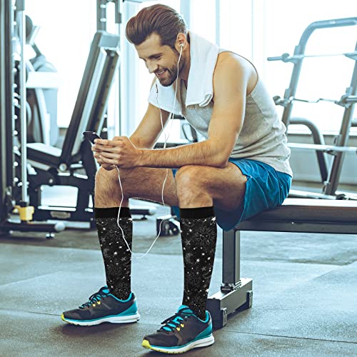 JUNZAN Bubble Milk Tea Funny Yellow Compression Socks for Women Men Circulation Long Socks for Running Cycling Athletic Nurse 6