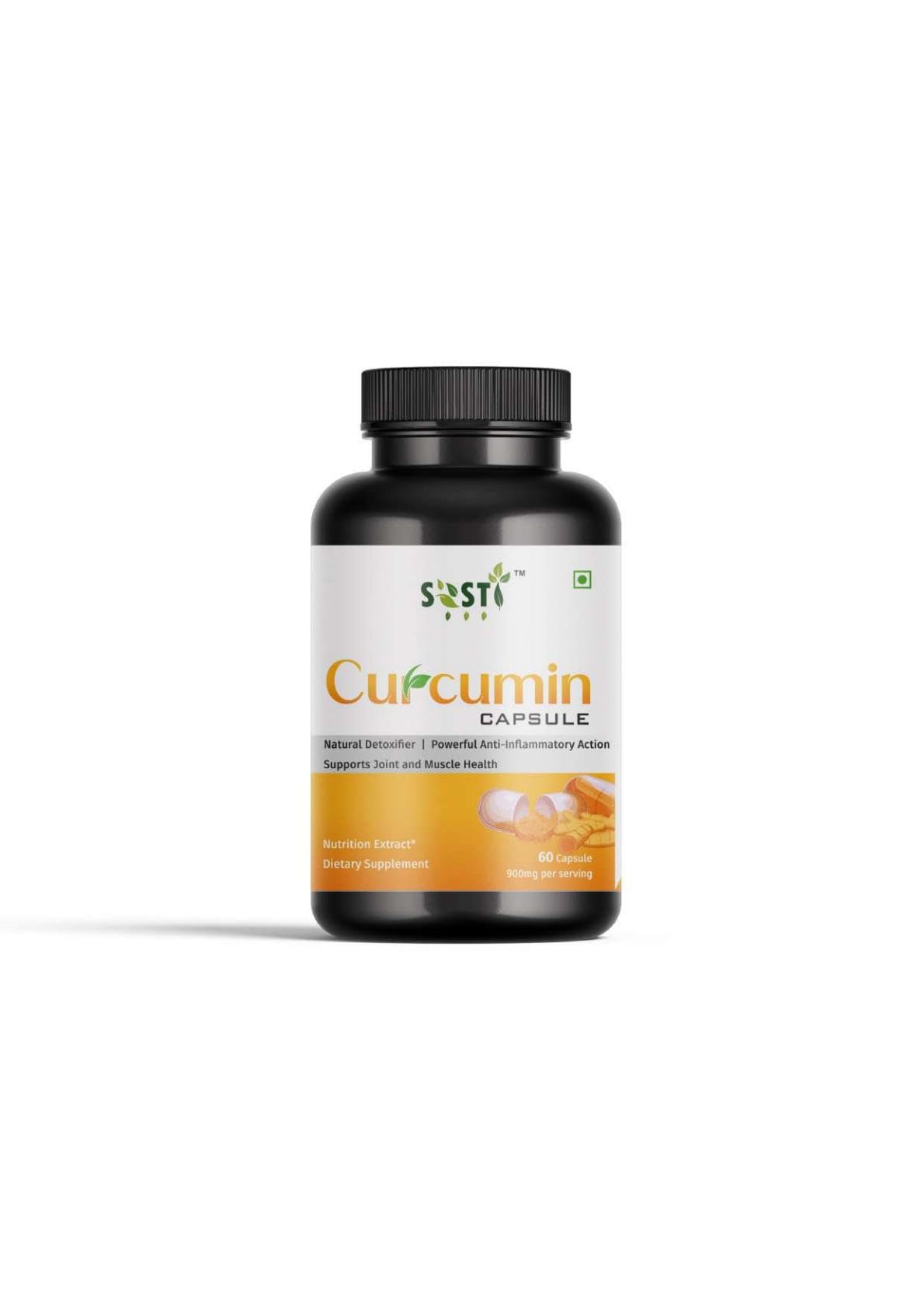 Curcumin Capsule, 900mg per Serving, with Black Pepper and 95% Curcuminoids, Natural Detoxifier, 60 Capsules-image-48