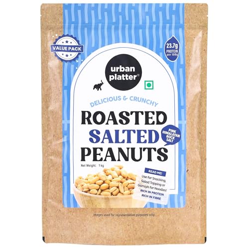 Image of Urban Platter Roasted Salted Peanuts, 1Kg [Grade A Peanuts, Groundnut, Singdana, Skin Removed, Vacuum Packed, Fresh, Product of Bharuch]