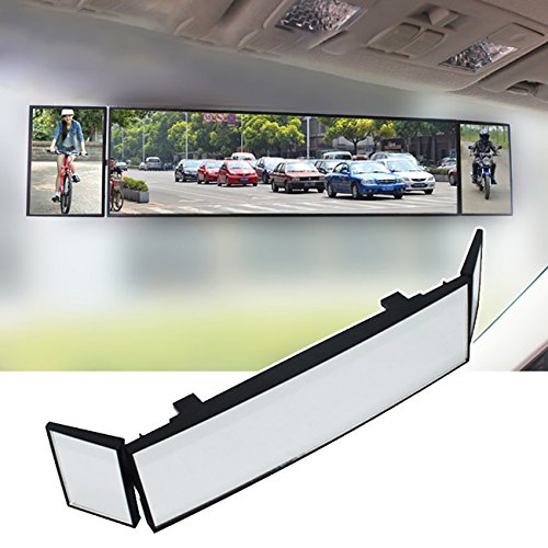 UHeng 15" Large Universal Car Rear View Mirror Wide Angle Clip-on Convex Curved Mirror, Anti Blend Vision Auxiliary Angle Setting Flat Interior Blind Spot Mirrors for Cars SUV Trucks