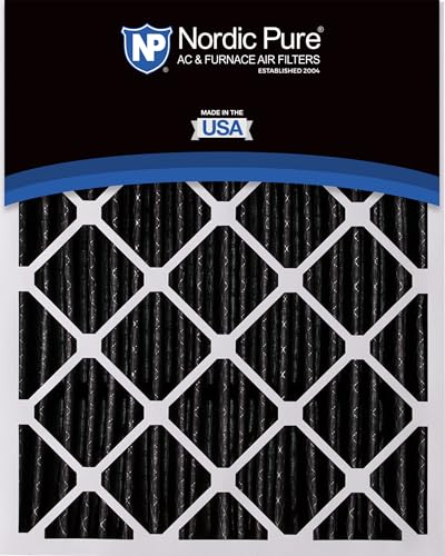 Image of Nordic Pure 20x25x5 Pleated MERV 10 Plus Carbon Air Filters 2 Pack | Actual Size: 19 3 /4 x 24 3 /4 x 4 3 /8 Lennox Replacement Fits X6673 X6675 Made in USA, Advanced HVAC Furnace, Odor Control