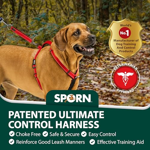Ultimate Control Dog Harness Large Sized Dog, Red Nylon Large Dog Harness with Detachable Accessory Handle & Leash Extension, No Pull Dog Harness Large Sized Provides by Sporn - Thumbnail 2