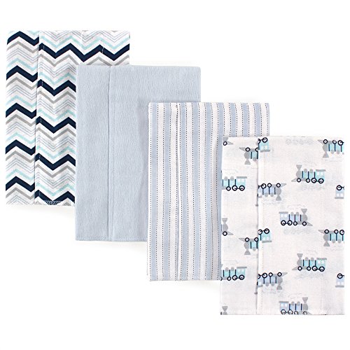 Image of Luvable Friends Unisex Baby Cotton Flannel Burp Cloths, Train, One Size