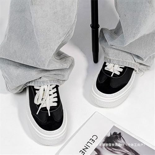 Men's Stylish Platform Sneakers Lace Up Casual Shoes with Thick Comfortable Rubber Soles for Walking Skateboarding2