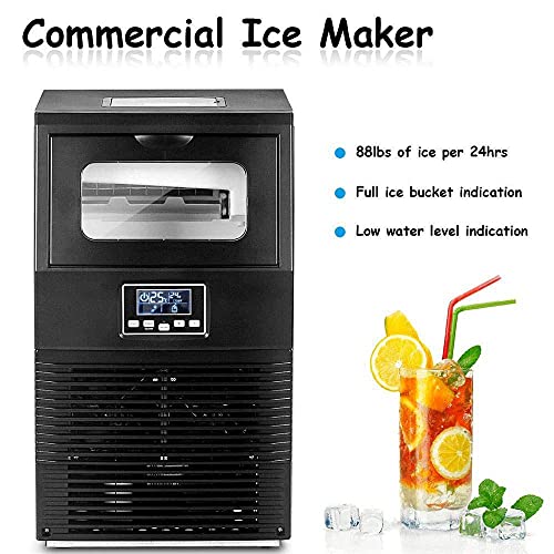 Ice Maker Machine Countertop, kommerzieller Eiswürfelbereiter, Macht 88 Pfund EIS in 24 Stunden fertig – Bild 3