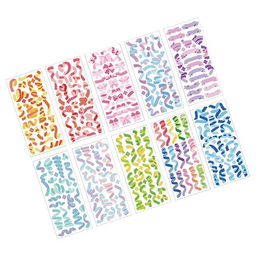 Milisten 10 Hojas Pegatinas Adhesivas de Brillante Manualidades Scrapbook y Decoración DIY Planificadores y Proyectos