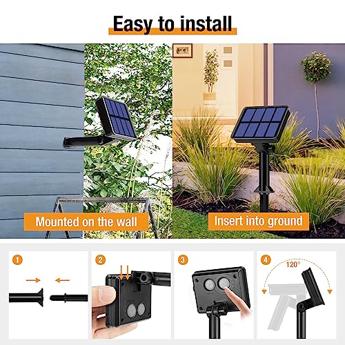 btfarm 4 Pack Solar String Lights Outdoor - Total 132FT 320LED Solar Fairy Lights Outside Waterproof 8 Modes, Copper Wire Solar Powered Twinkle Light for Garden Tree Christmas Wedding Party,Warm White by btfarm - Image 7