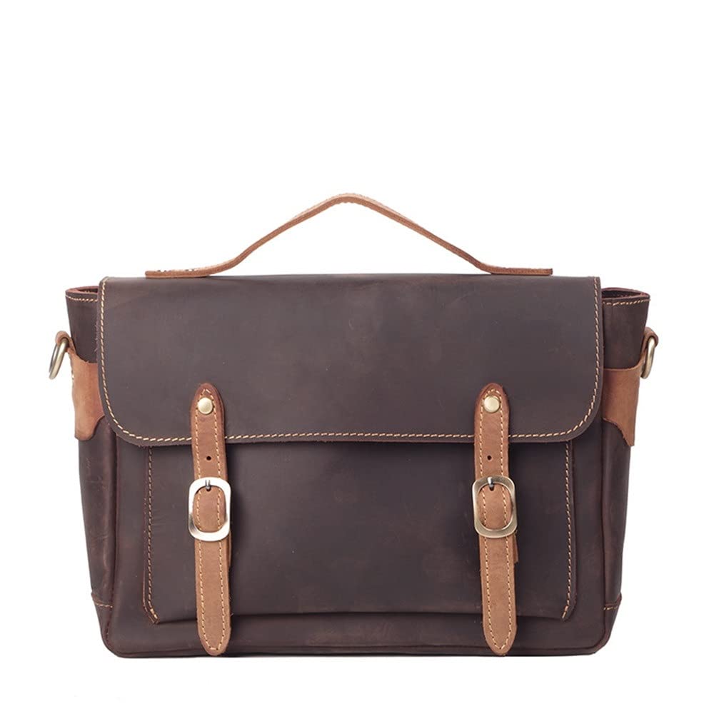 ERTXGBA Retro Mens Handbag Shoulder Messenger Bag Large Capacity Contrast Color Business
