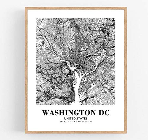 Affiche Washington DC impression abstraite haut de gamme décoration murale maison Eleville Wgn537