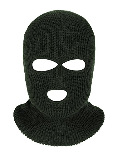 Image of SATINIOR 3 Holes Ski Mask Full Face Cover Outdoor Balaclava Winter Knitted Neck Gaiter for Halloween Sports Cycling