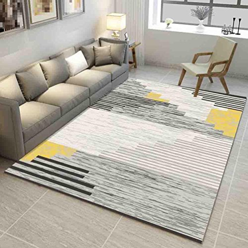 FUHOAHDD Carpet living room coffee table geometric pattern floor mat children crawling software floor mat, 001