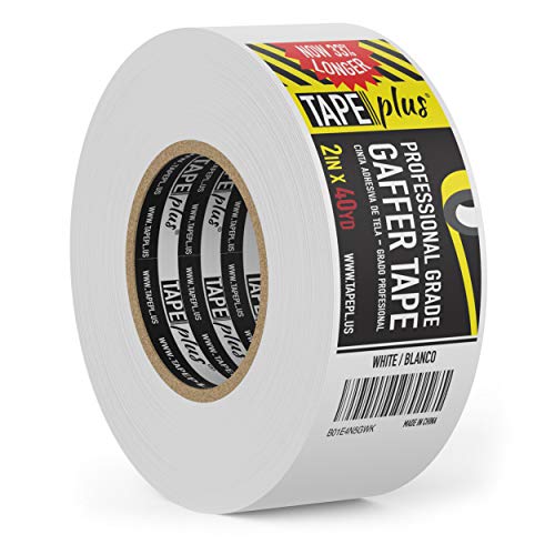 Gaffers Tape - 2 Inch by 40 Yards in White - Get 33% More! High End Professional Grade - Gaffer Tape is The Perfect Alternative to Duct Tape, Electrical Tape, and Other Adhesives