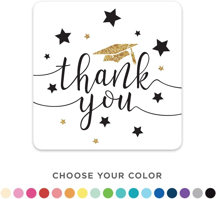 Andaz Press White and Gold Glittering Graduation Party Collection, Favor Box DIY Party Favors Kit, Graduation Thank You, 20-Pack