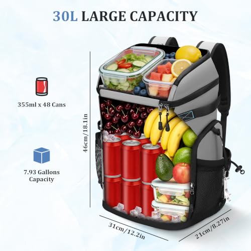 30L Cooler Backpack 48 Can Leakproof Waterproof Insulated Ice Chest - image 2