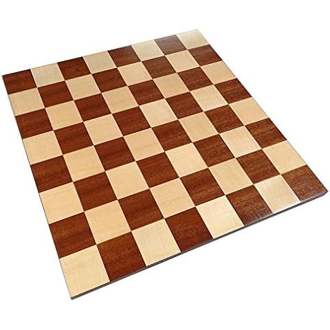 Zelus Borderless Tournament Chess Board with Inlaid Mahogany Wood, Large 18 x 18 Inch, Board Only Cover