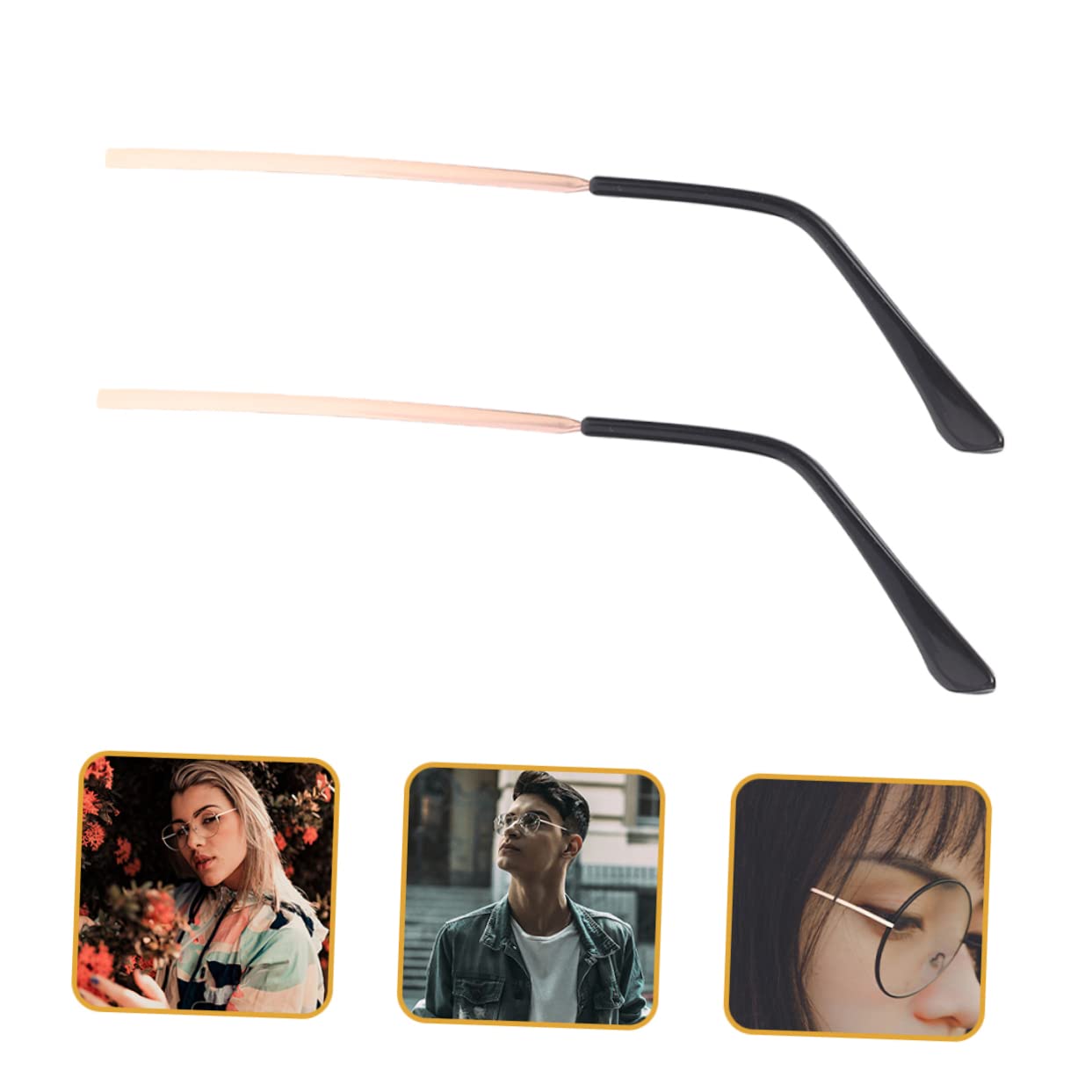 DOITOOL 8paires Branches De Lunettes Universelles Métal Accessoires Élégants Pour Remplacement De Bras De Lunettes Confortables Et Antidérapantes Idéales Doré