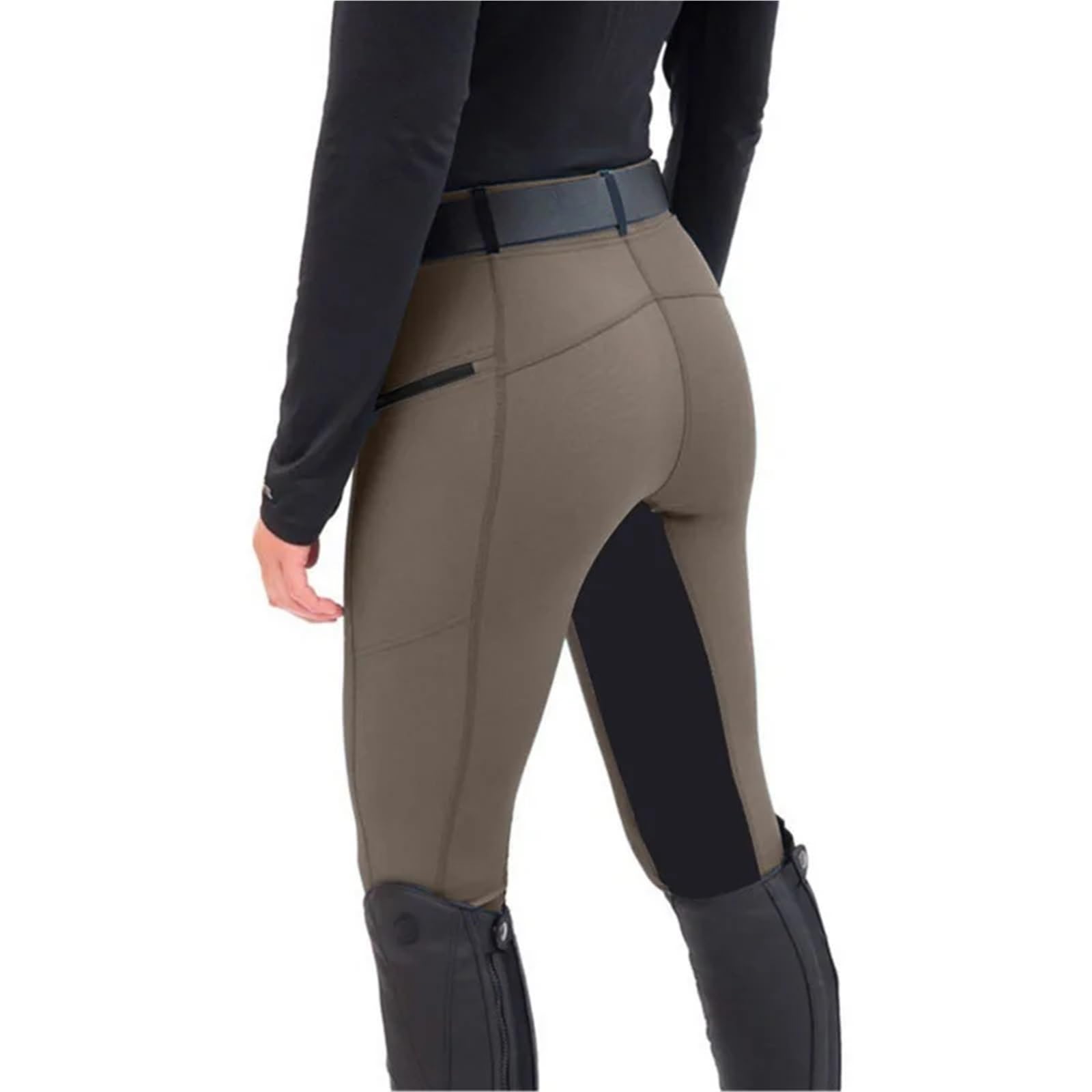 Reitleggings Reithose Slim Fit Stretch Patchwork Lässige Skinny Hose