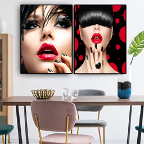 Peinture lèvres rouges moderne pour habiller un mur vide - 3