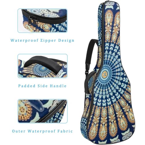 Housse de guitare en tissu Oxford épais rembourré avec boucle de suspension et sangle de cou Motif mandala Motif floral 101,6 cm, Multicolore 4., 42.9×16.9×4.7 in, Sac de transport tendance pour - Les Beatles, Paul McCartney, John Lennon, RIngo Starr, George Harrison Housse de guitare en tissu Oxford épais rembourré avec boucle de suspension et sangle de cou Motif mandala Motif floral 101,6 cm, Multicolore 4., 42.9x16.9x4.7 in, Sac de transport tendance pour – Image 5