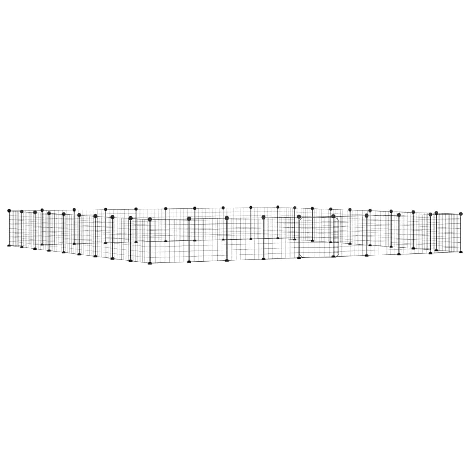 Jaula para Mascotas de 36 Paneles Puerta, JUNZAI Jaula Cobaya, Jaulas para Conejos, Recinto para Conejos, Valla para Mascotas, Cosas para Conejos, Parque para Conejos, Acero Negro 35x35 cm