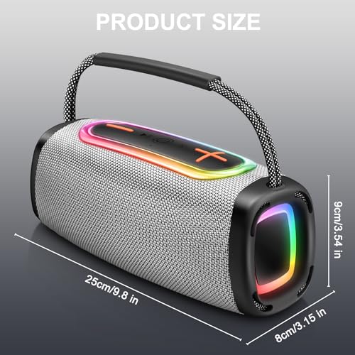 Image of Matast Bluetooth Speaker 60W, BT5.4 Portable Wireless Speaker with Loud Stereo Sound, IP6 Waterproof, Portable Speaker with RGB Multi-Color Rhythm Lights for Outdoor /Home /Party /Beach as Gift Gay