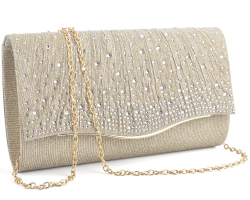 Image of TINDTOP Clutch Purses for Women, Formal Evening Bags Suede Shoulder Envelope Party Handbags Wedding Cocktail Prom Clutches