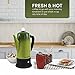 Elite Gourmet EC812G Vintage 50’s Electric Coffee Percolator Clear Brew Progress Knob Cool-Touch Handle Cord-less Serve, 12-Cup, Retro Green