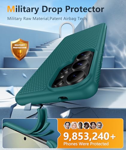 Image of FNTCASE for Samsung Galaxy S26 Ultra Case: Military Grade Drop Protection, 14ft Drop Tested, Screen Protector Included, Anti-Slip Anti-Fingerprint TPU Shockproof Phone Case Cover (Green)