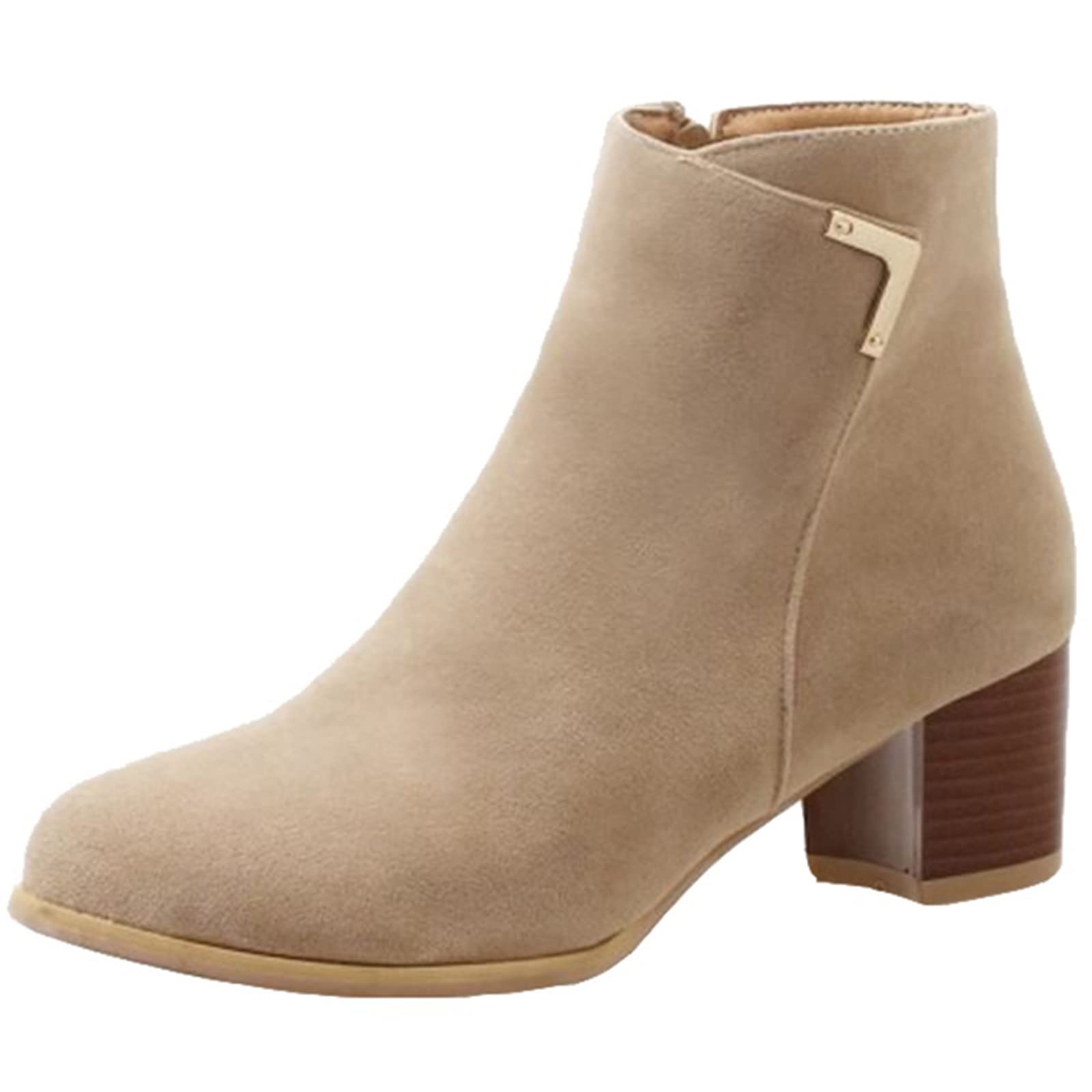 Casual Damenstiefeletten mit dicken Absätzen