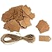 Produktbild 100 dekorative Etiketten, Geschenkanhänger, Tags, Hängeetiketten, Labels und 2 Meter Schnur im Vintage - Design; Anhänger-Größe: ca. 4 cm x 2 cm; Material: Kraftpapier, Pappe; Farbe: braun