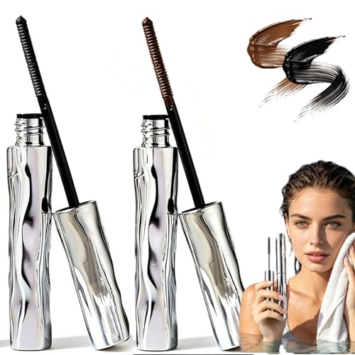 Dulorantocosh Waterproof Fiber Mascara-Volume&length Without Clumping for Dramatic Moments Dulhan Tocosh Waterproof Fibre Mascara Tubular Eyelash Primer for Defined Lashes (Black+Brown)
