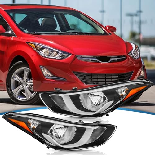 UPGRADE Compatible with 2014-2016 Hyundai Elantra SE/Value Edition headlights Halogen Type Without Daytime Running Lamp Passenger & Driver Side