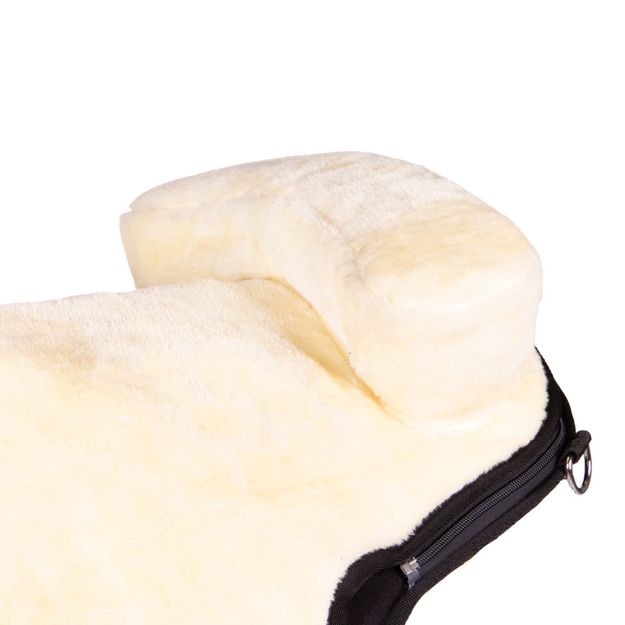 QHP - Almohadilla de equitación supersuave, color negro, suave (negro/crema, completo)