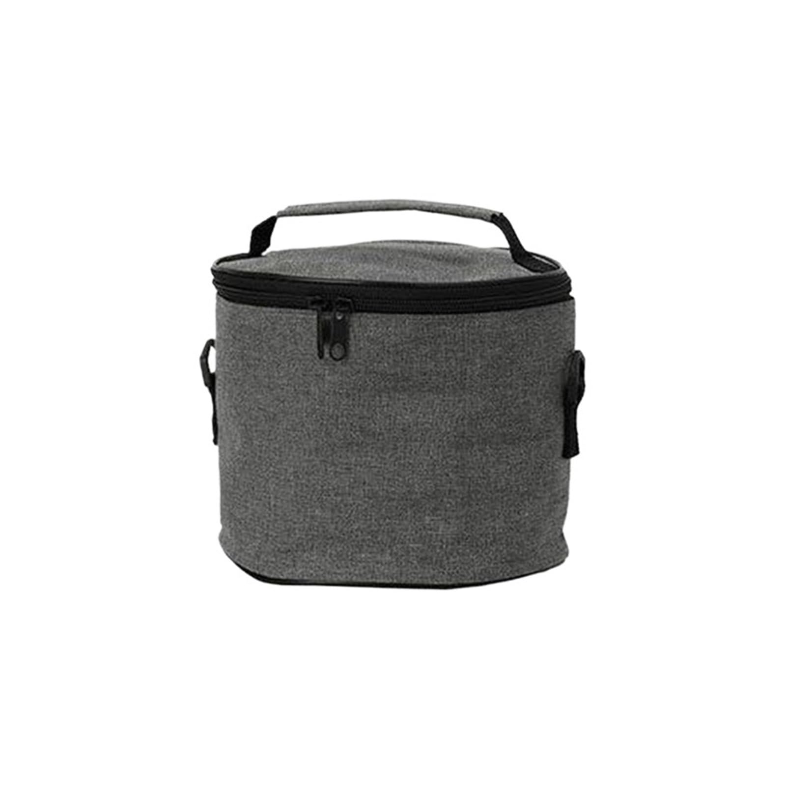 WJLYDM Fashion Oxford Thermal Bag For Lunch Portable Picnic Food Fresh-Keeping Cooler Women Men Bento Box Round Barrel Insulated Bags(17.5x15cm)