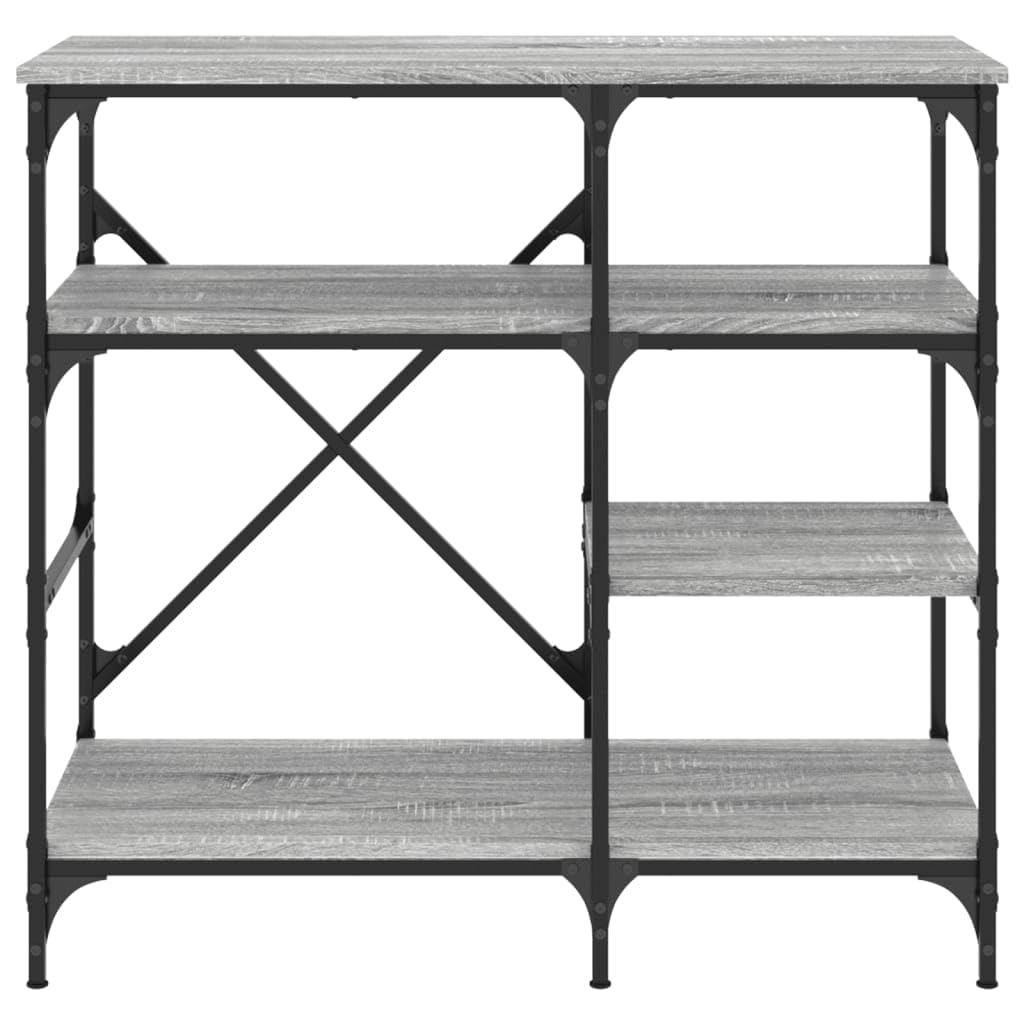 Modernes graues Sonoma-Bäckerregal, 90 x 40 x 84 cm, Holz- und Metallrahmen, für Zuhause, Garten, Nizer