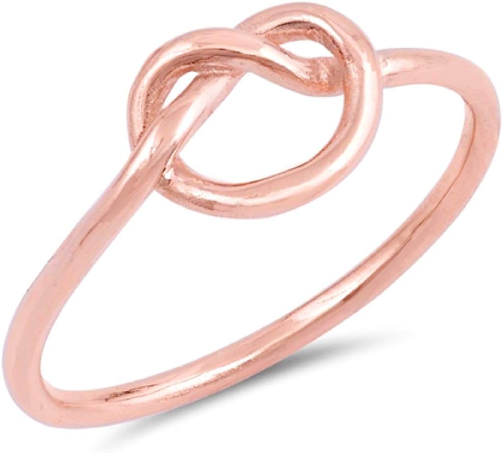 CloseoutWarehouse 925 Sterling Silver Love Knot Promise Ring (Comes in Colors)
