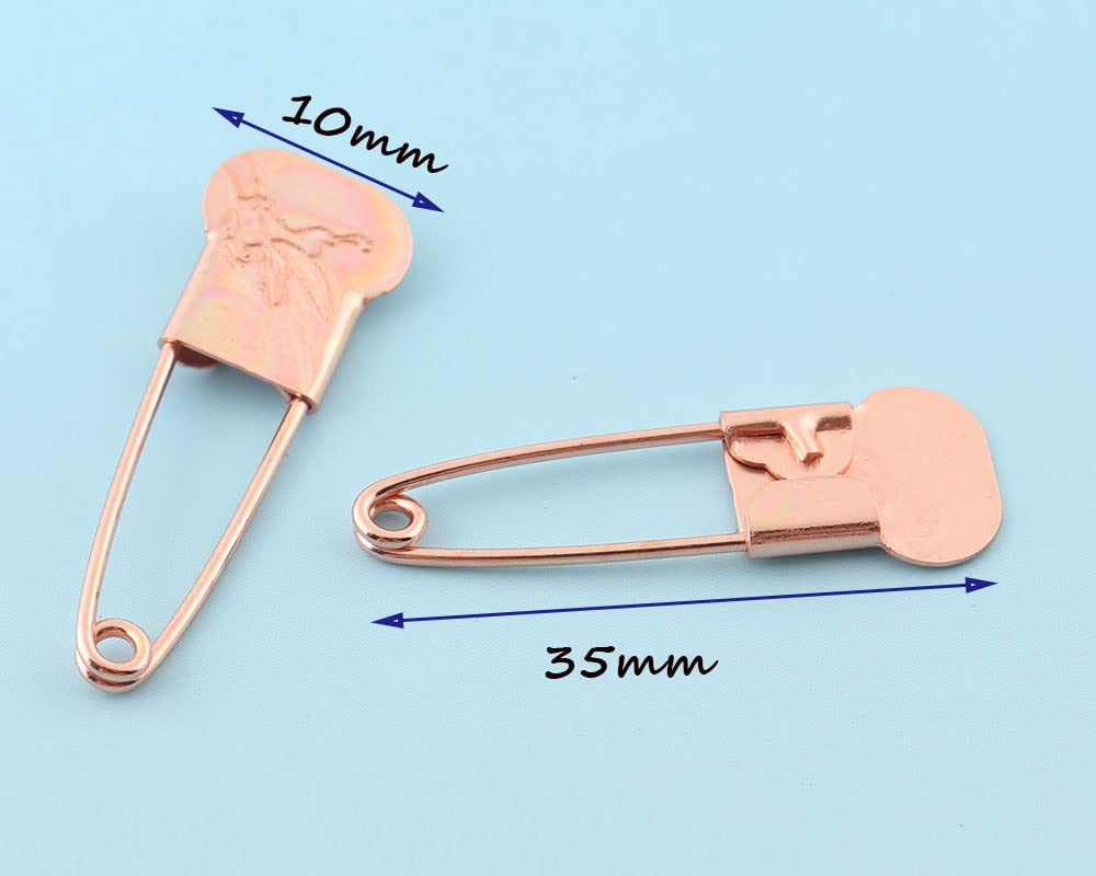 Spille di sicurezza dorate, 20 spille di sicurezza in oro rosa da 35 mm, spille for sciarpe in metallo, spille for spille, spille for maglieria, spille fai da te for indumenti, spille for kilt