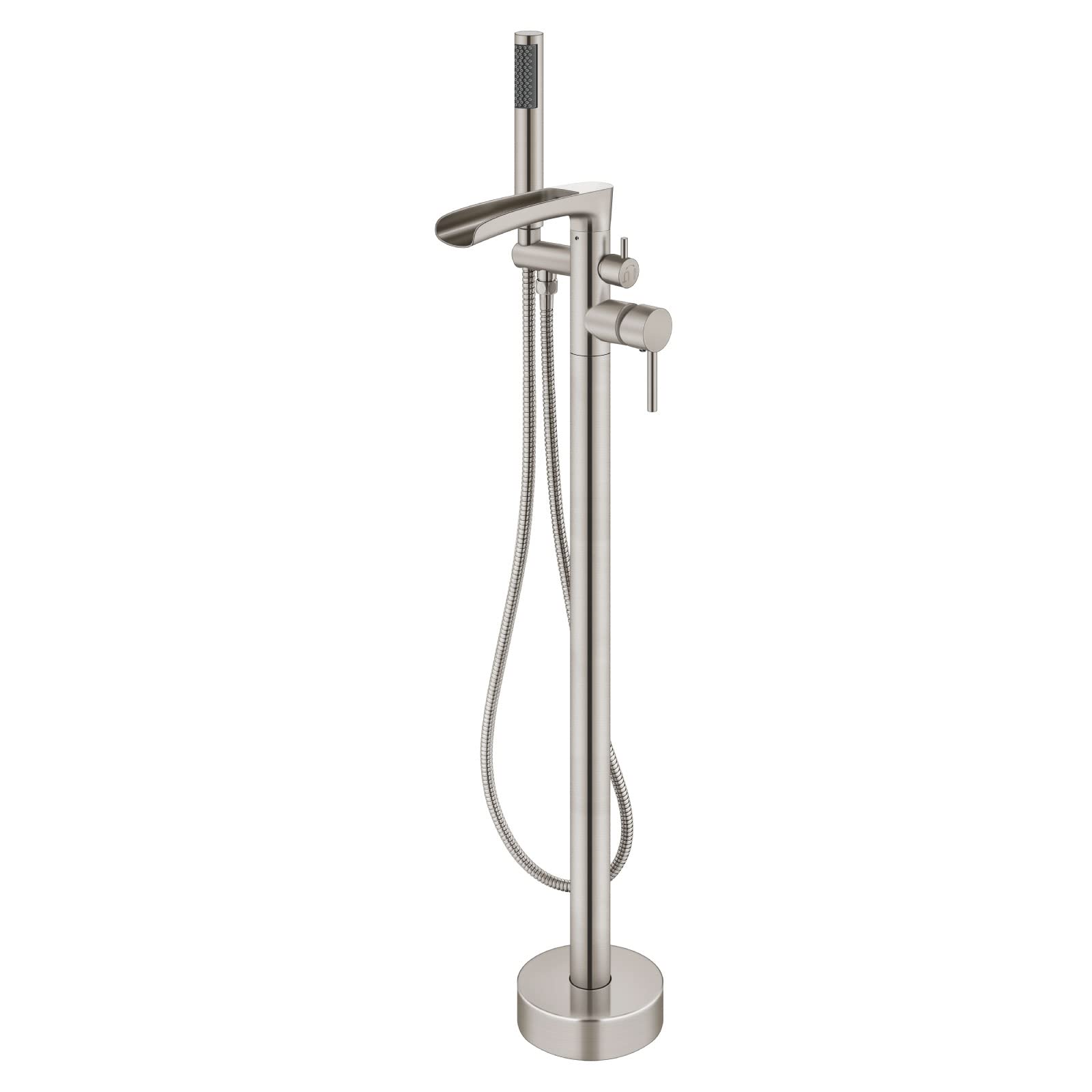 Aolemi Floor Mount Tub Filler Brushed Nickle Freestanding Bathtub