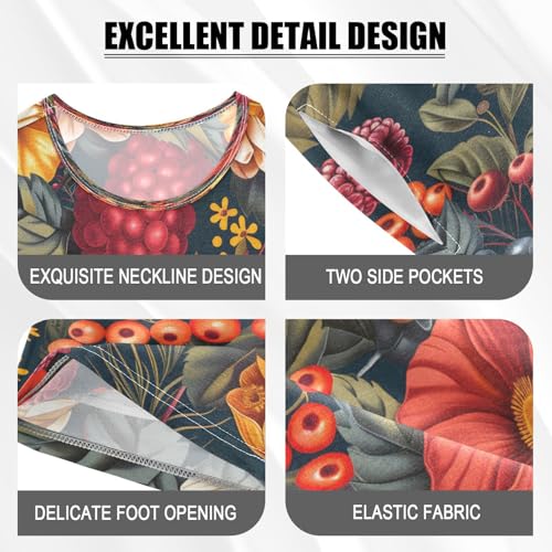 senya Short Sleeve Pajamas Sets Summer Cotton Sleepwear Rosehip Fruits Tea Leaves4