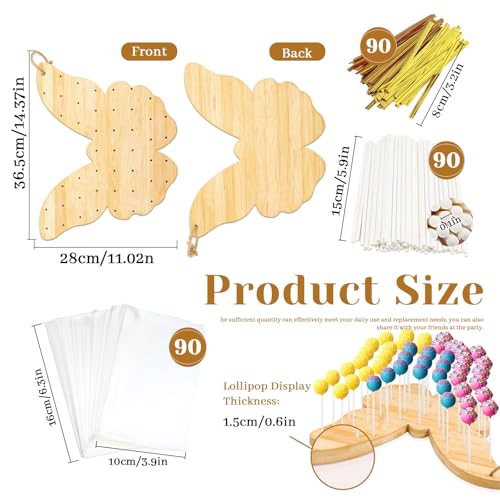Présentoir à cake pop en bambou naturel, support haut de gamme pour buffet chic