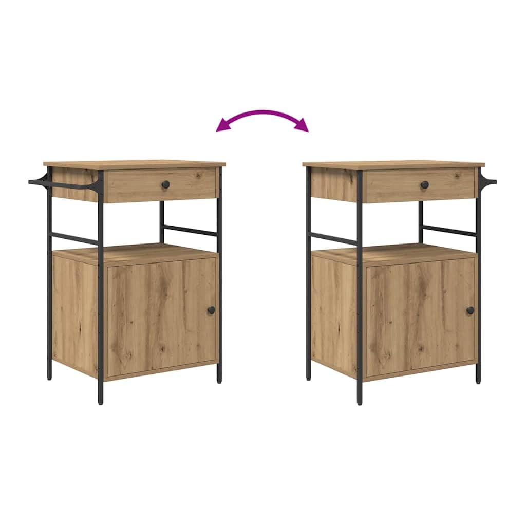 vidaXL Carro de Cocina Roble Artisan 56 x 43 x 89,5 cm | Un acabado suave que le da un toque de elegancia, Ideal para servir comida o guardar cosas,