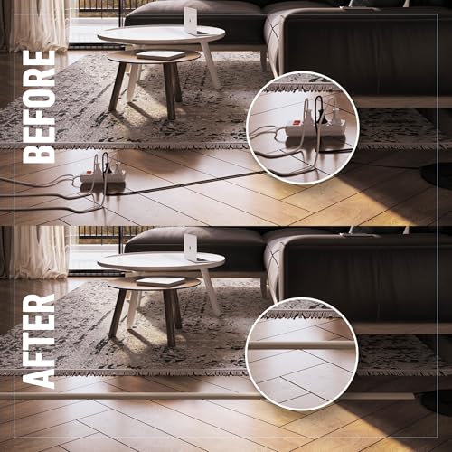 Image of Legrand Wiremold Corduct 5 Foot Over Floor Cord Cover Ivory 1 Pack