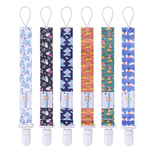 Image of babygoal Pacifier Clips, 6 Pack Pacifier Holder Fits for Most Pacifiers and Binkies 6PB02